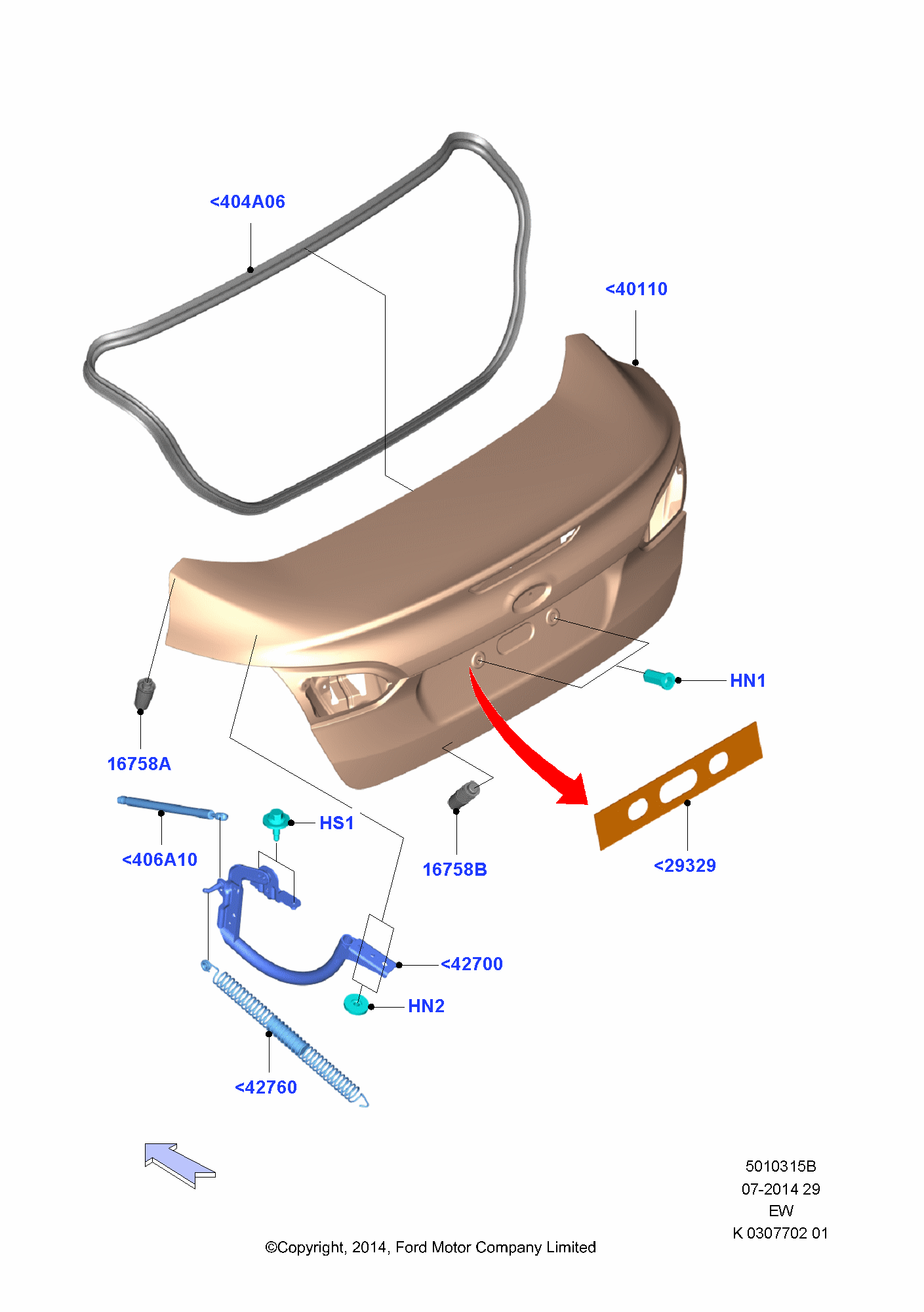 Luggage Compartment Door 为了 Ford Focus Focus 2014-                   (CEW)
