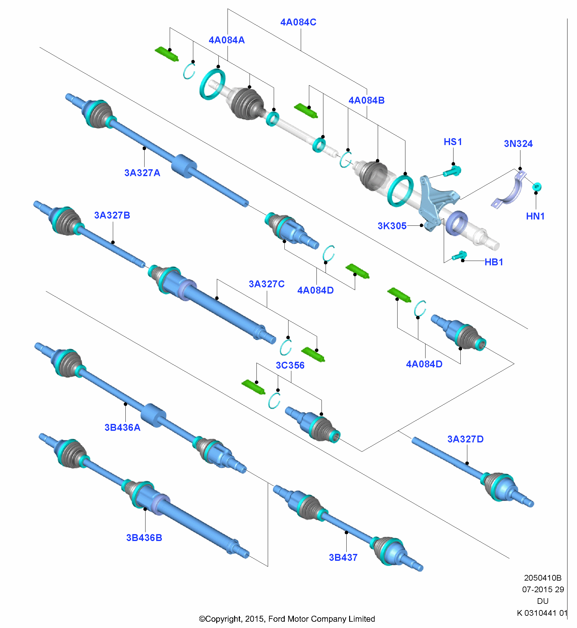 Drive Shaft Front Axle Drive FORD Figo 2015 / Ka 2016 (CDU)