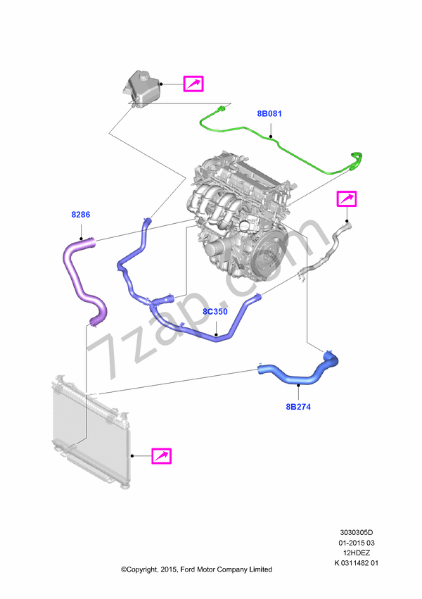 Cooling System Pipes And Hoses FORD Figo 2015 / Ka 2016 (CDU)