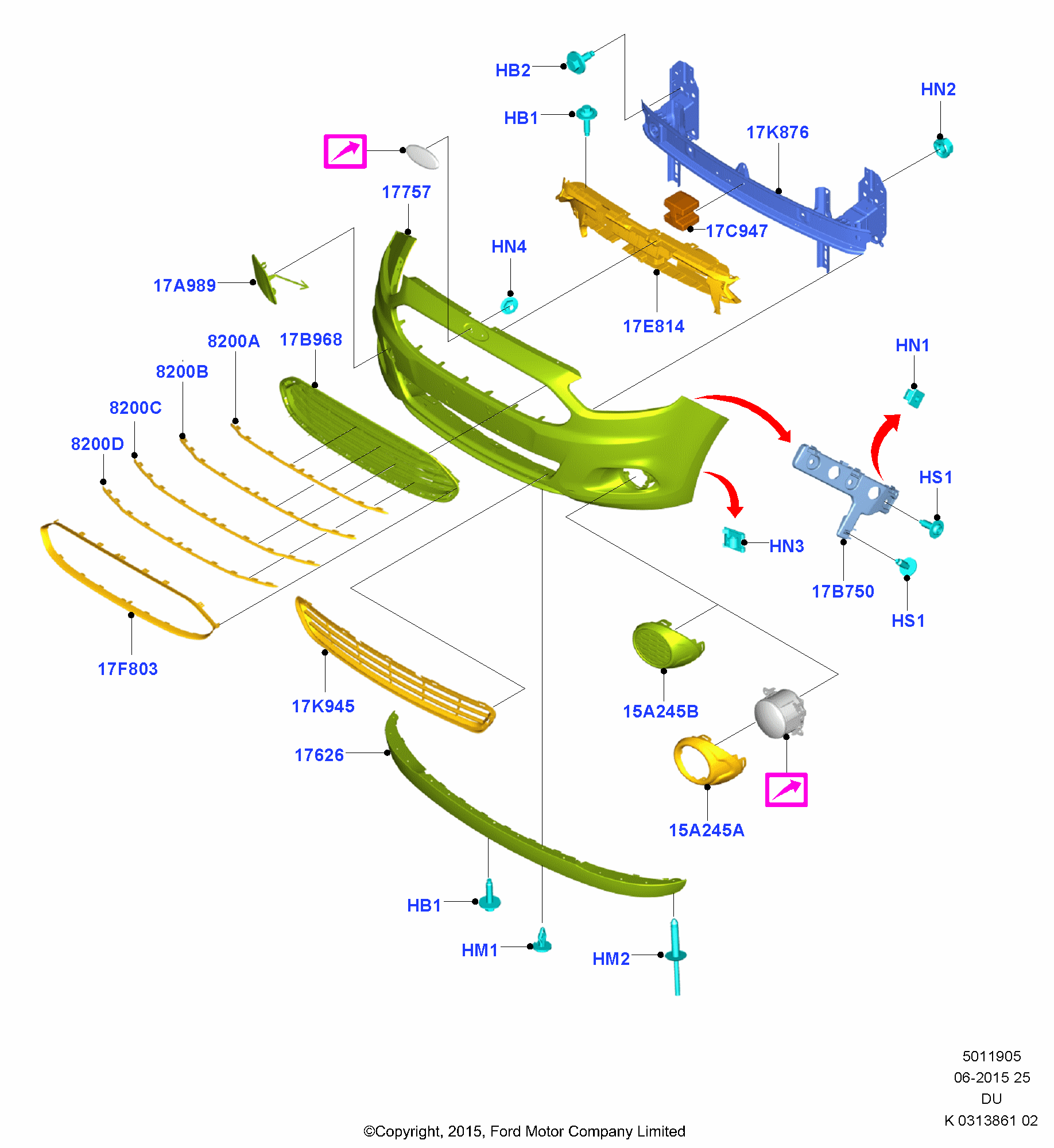 Radiator Grille And Front Bumper FORD Figo 2015 / Ka 2016 (CDU)