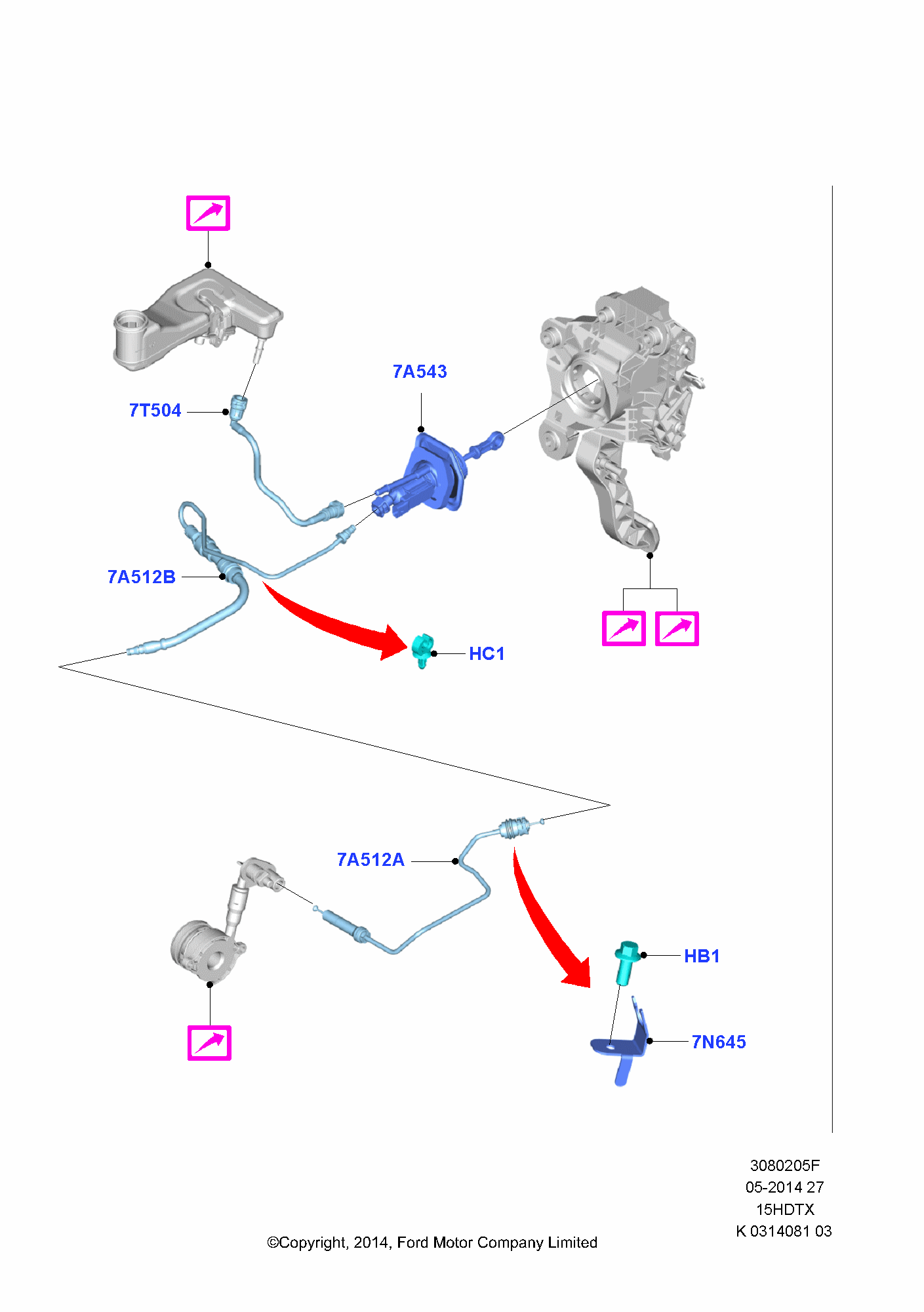 Clutch Master And Slave Cylinders FORD Mondeo 2014 (CNG)