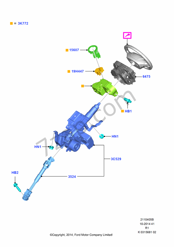 Steering Column FORD EcoSport 2014 (CR1)