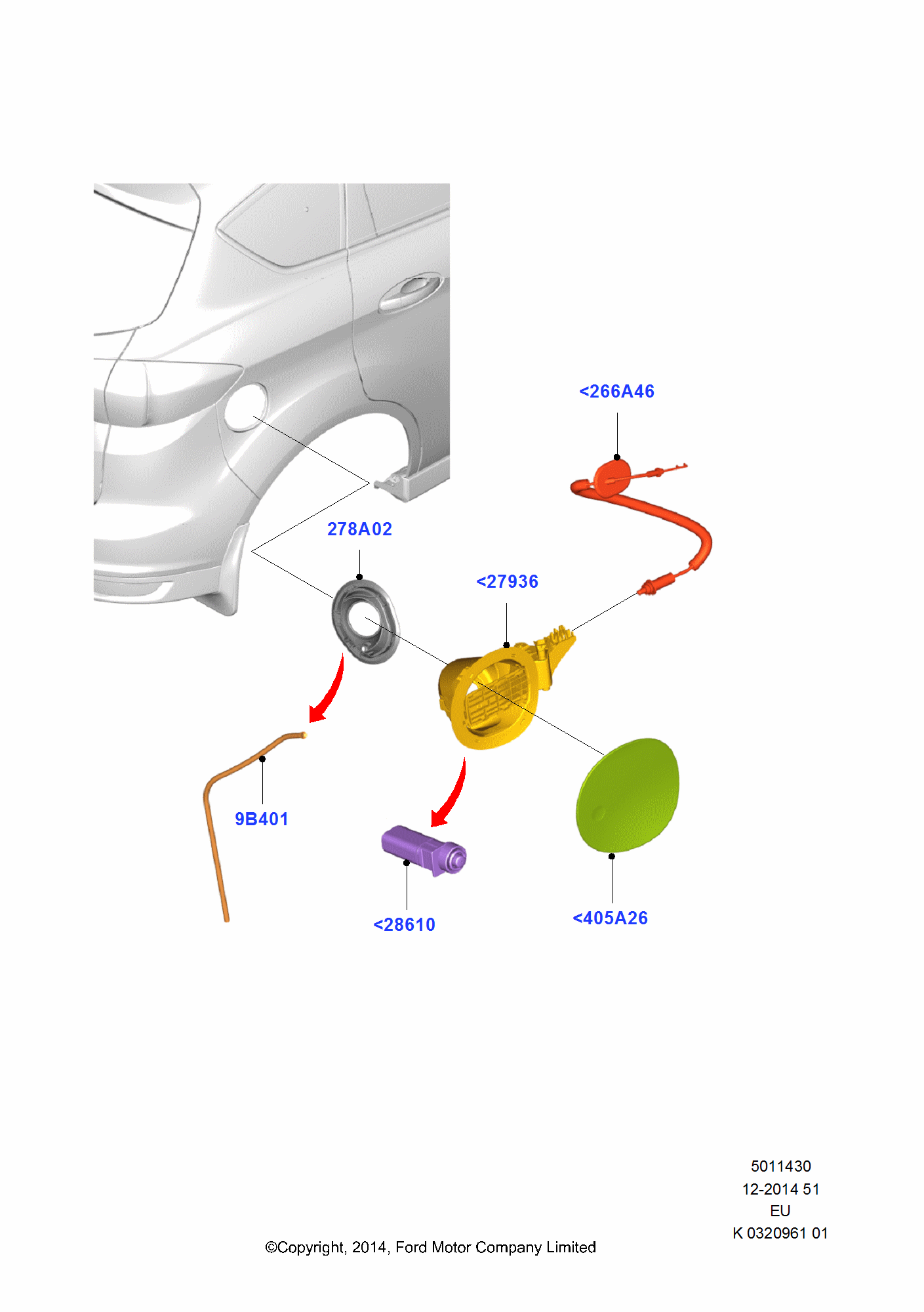 Fuel Tank Filler Door And Controls FORD CMAX/Grand CMAX 2015 (CEU)