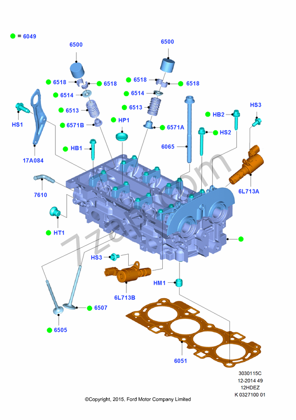 Cylinder Head FORD Figo 2015 / Ka 2016 (CDU)