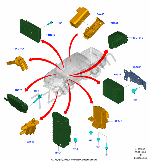 Vehicle Modules And Sensors FORD Ranger 2011 (TKE)
