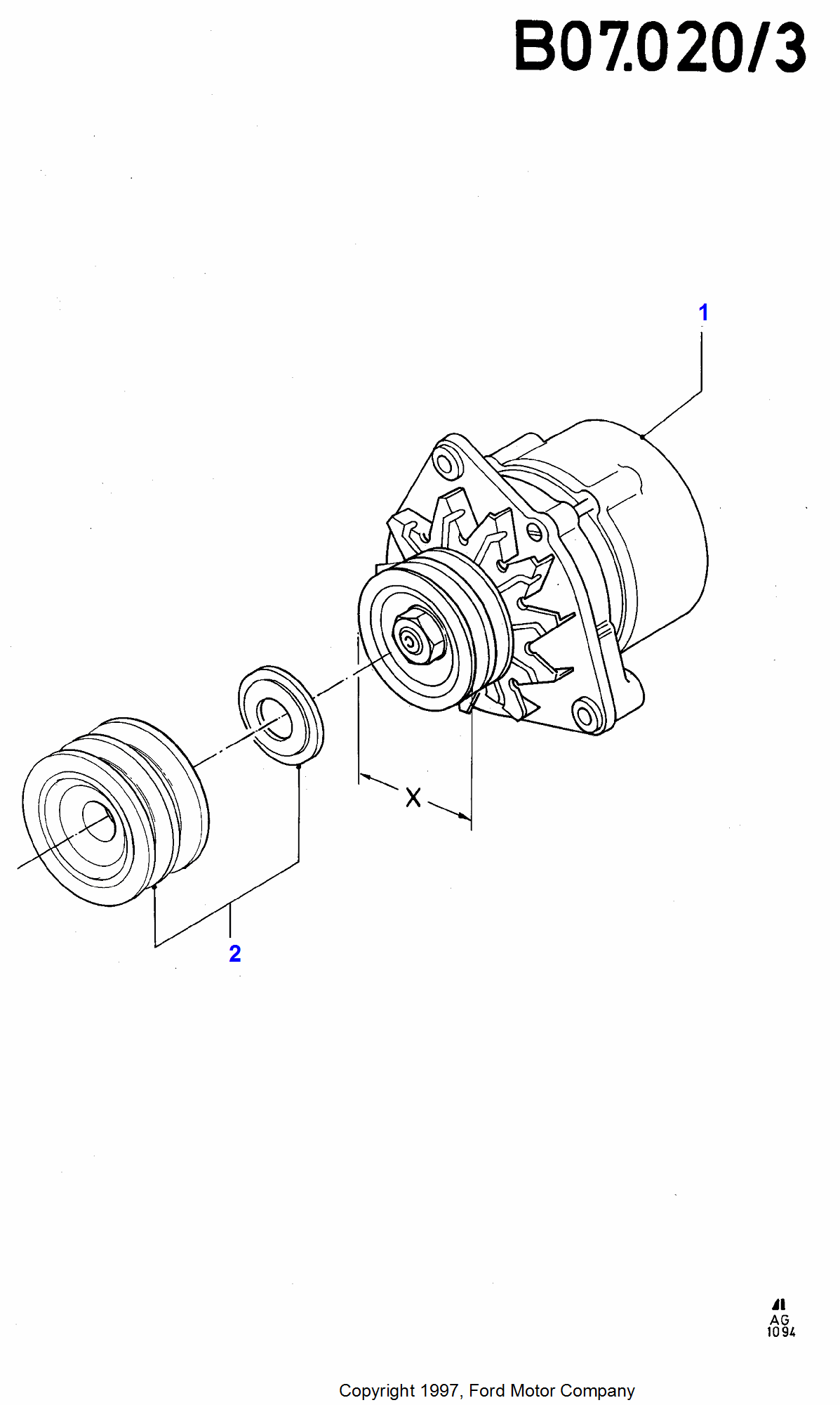 Alternator FORD Sierra 19821986 (CD)