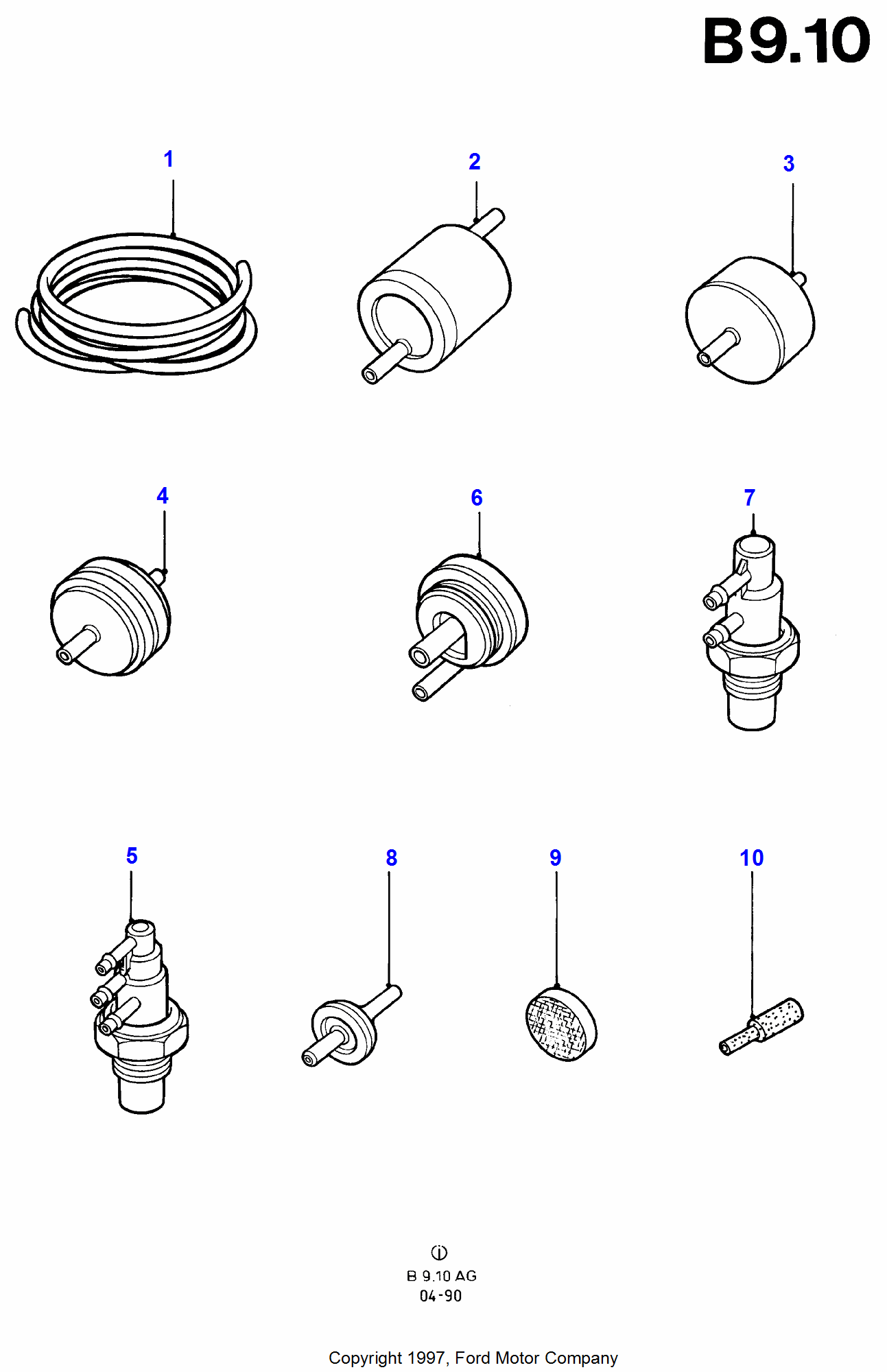 Emission Control Valves/Hoses FORD Transit 19851991 (CY)