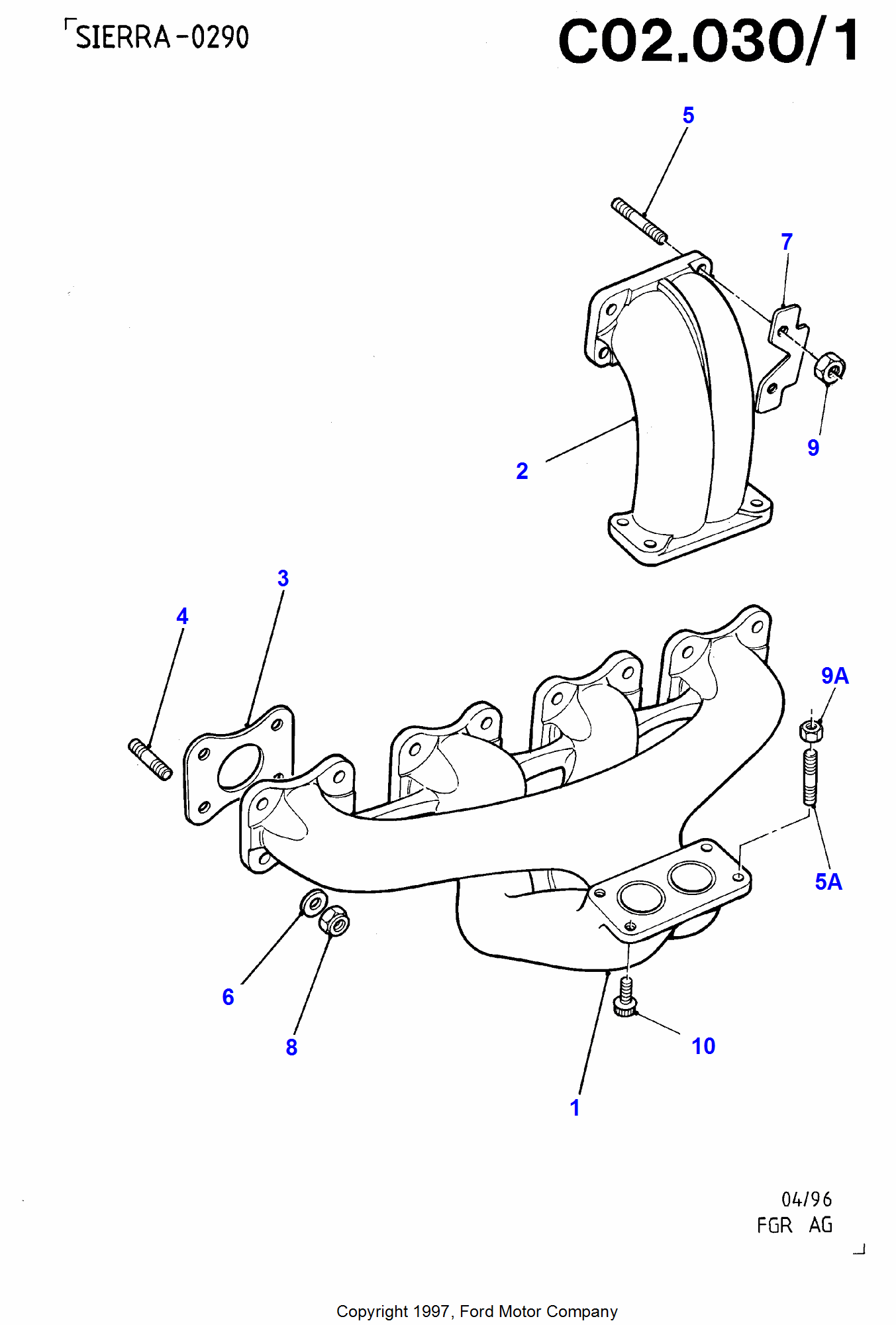 Exhaust Manifold FORD Escort 19952001 (FA)