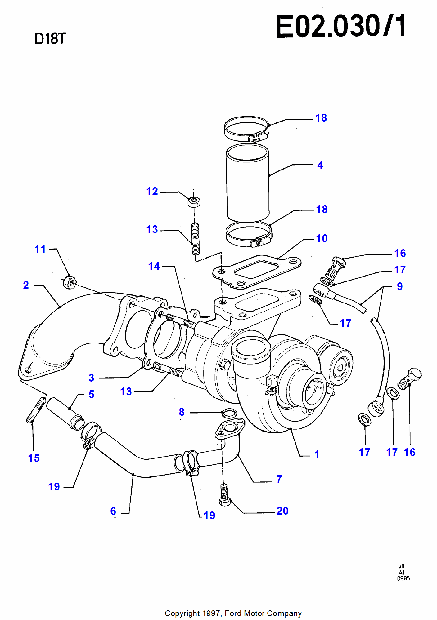 Turbocharger FORD Fiesta 1989-1996 (CX)
