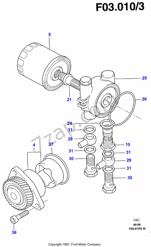 Oil Pan/Oil Pump/Oil Filter FORD Granada/Scorpio 19921994 (DE)