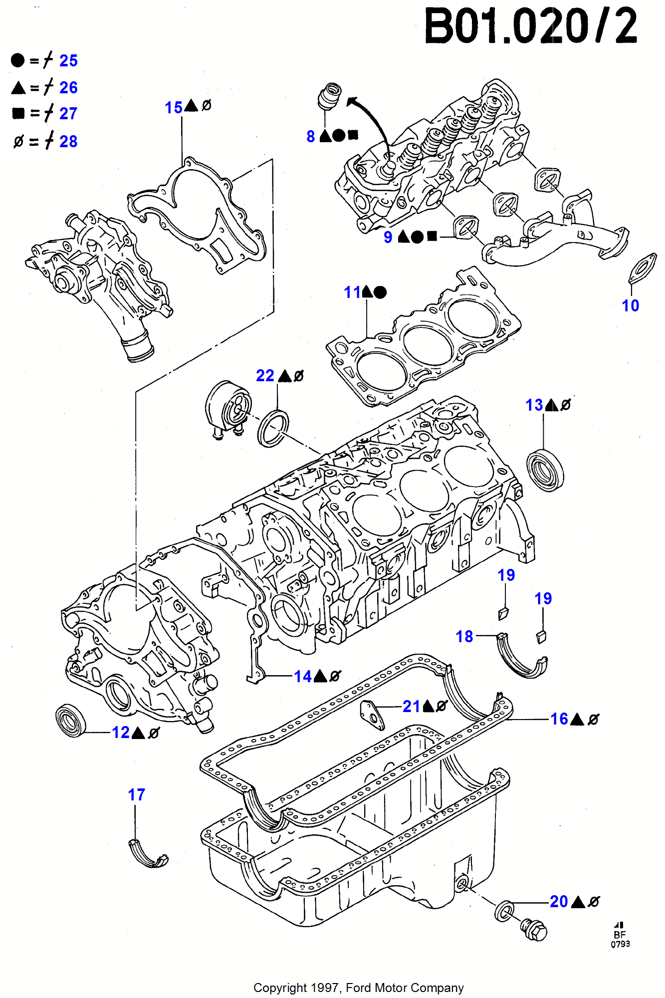 Engine Gaskets FORD Transit 19942000 (EY)
