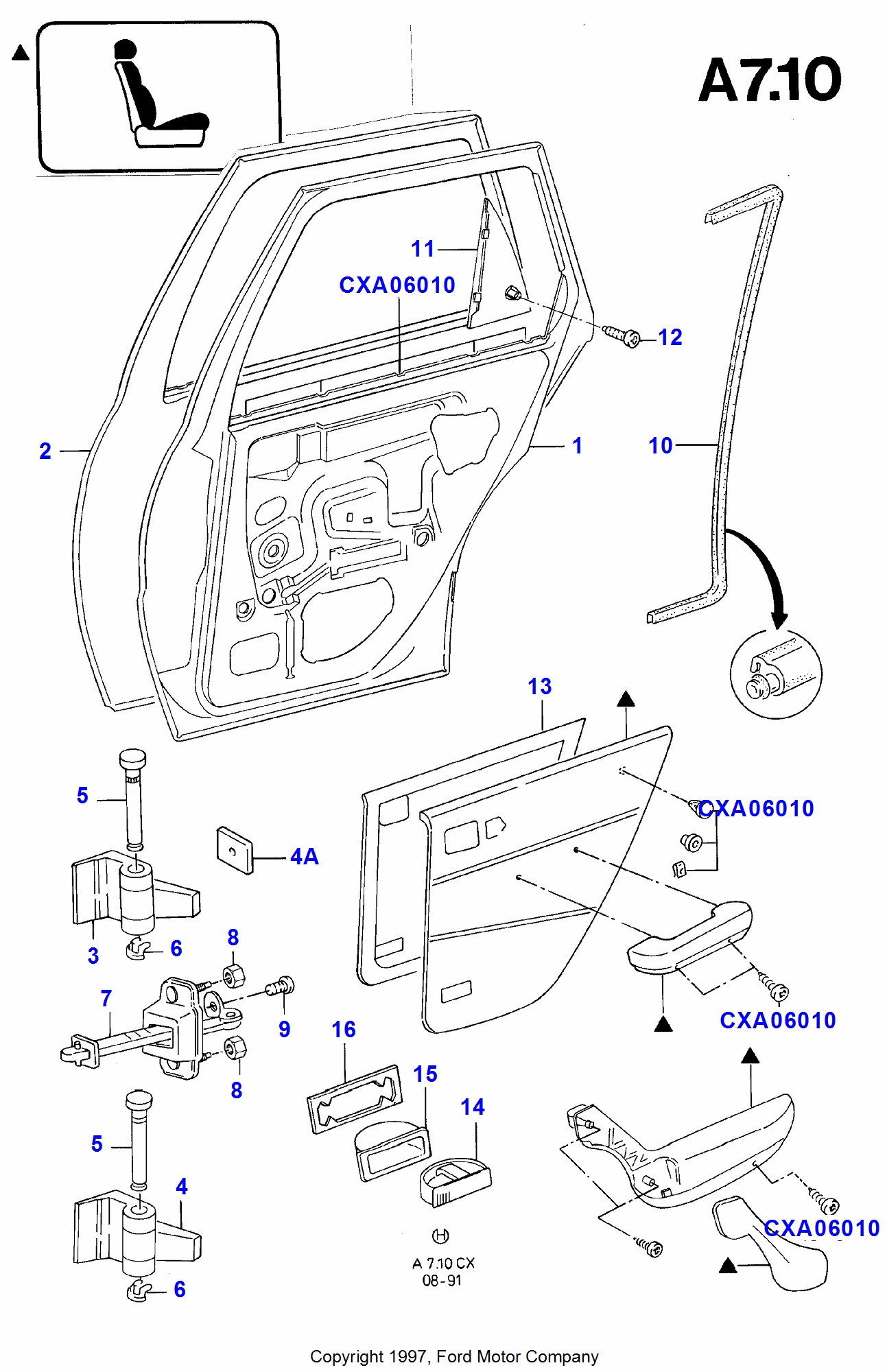 Rear Doors And Related Parts számára Ford Fiesta Fiesta 1989-1996               (CX)