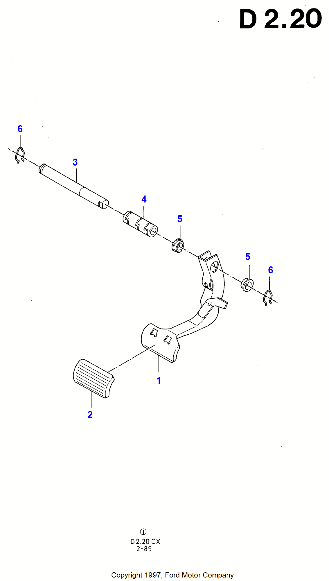 Brake Pedal per Ford Fiesta Fiesta 1989-1996               (CX)