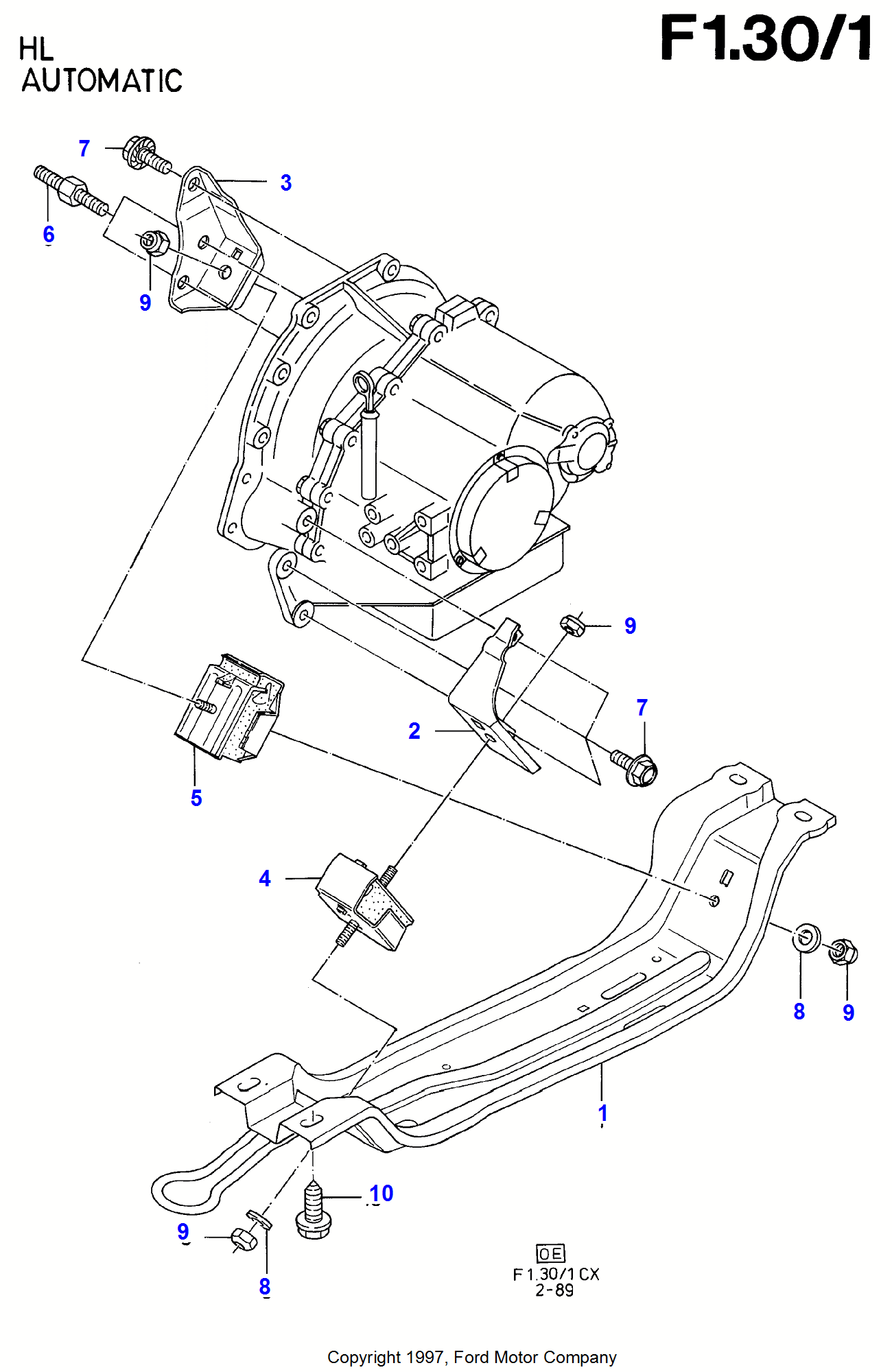 Engine And Transmission Suspension إلى عن على Ford Fiesta Fiesta 1989-1996               (CX)