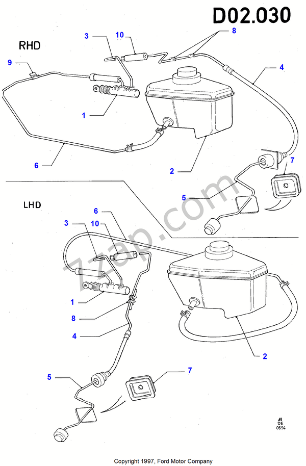 Clutch Master Cylinder FORD Granada/Scorpio 19921994 (DE)