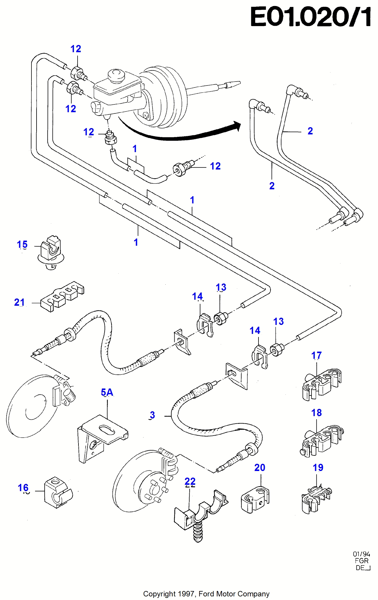 Brake Pipes FORD Granada/Scorpio 19921994 (DE)