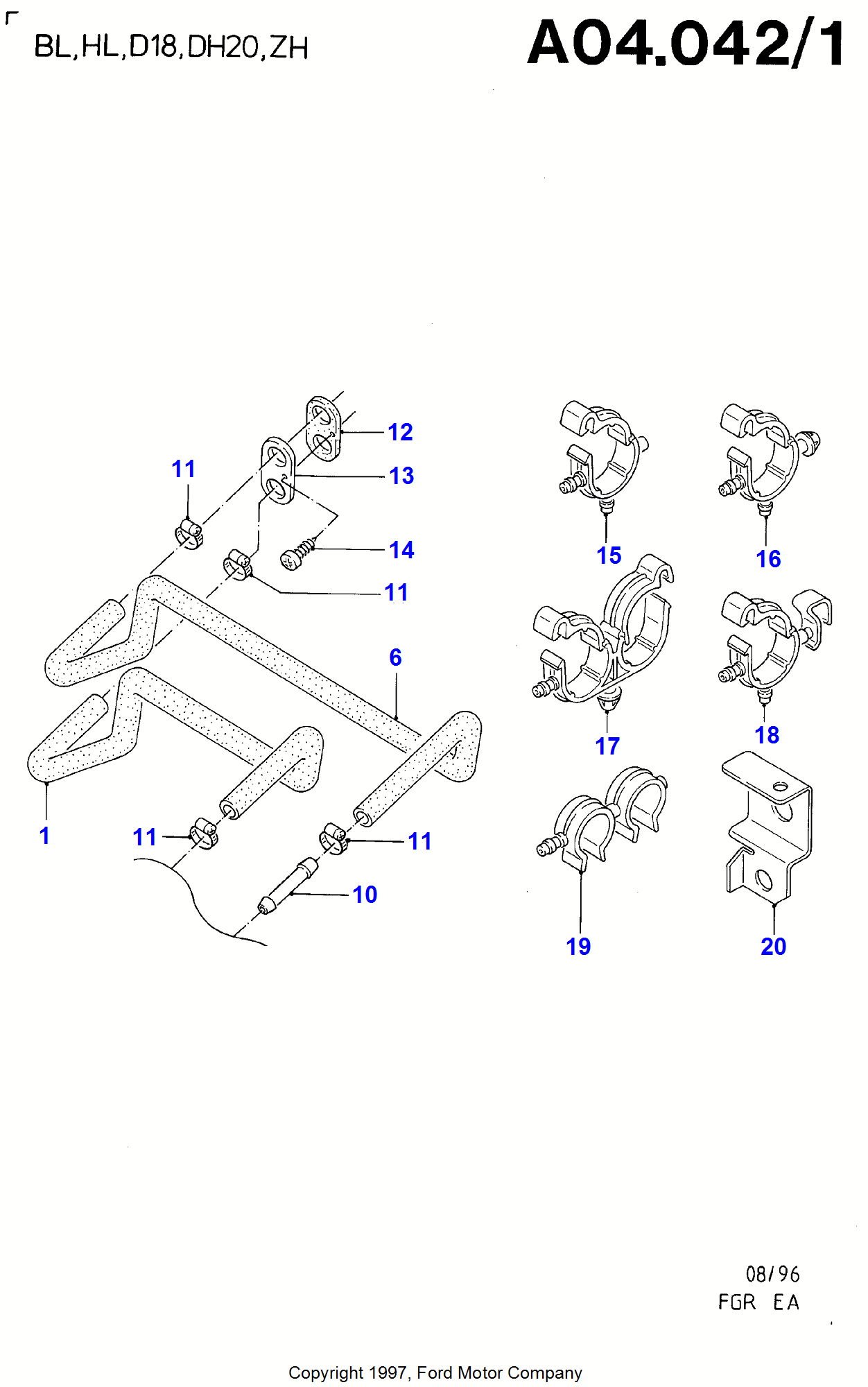 Heater Hoses FORD Escort/Orion 1990-1995 (EA)