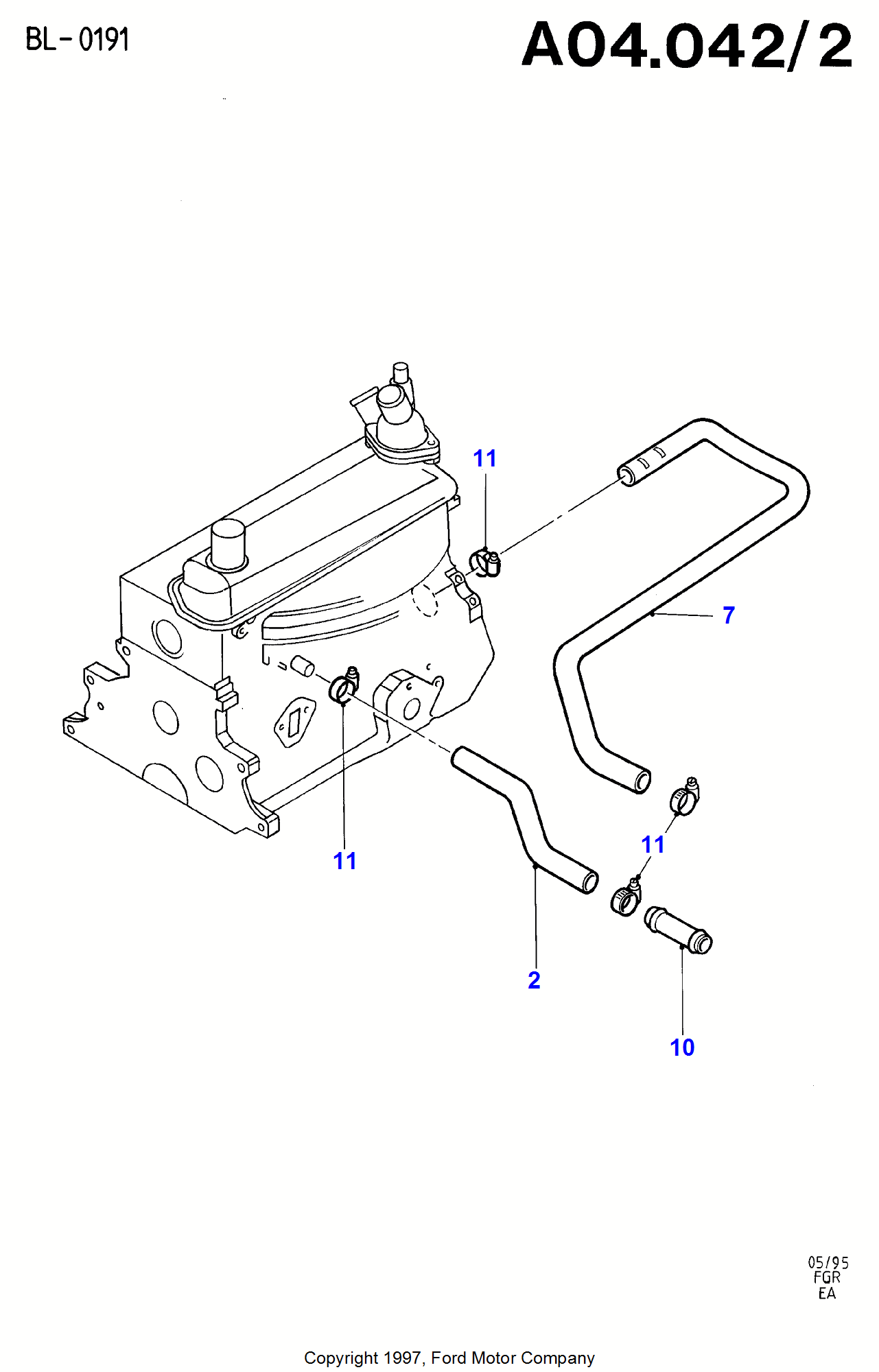 Heater Hoses FORD Escort/Orion 1990-1995 (EA)