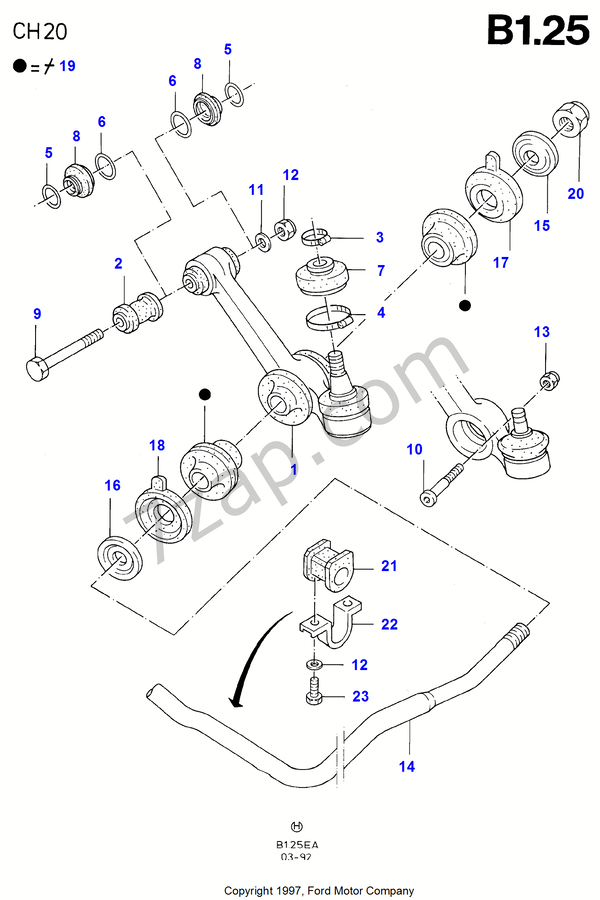 Front Suspension Arms & Stabilizer FORD Escort/Orion 19901995 (EA)