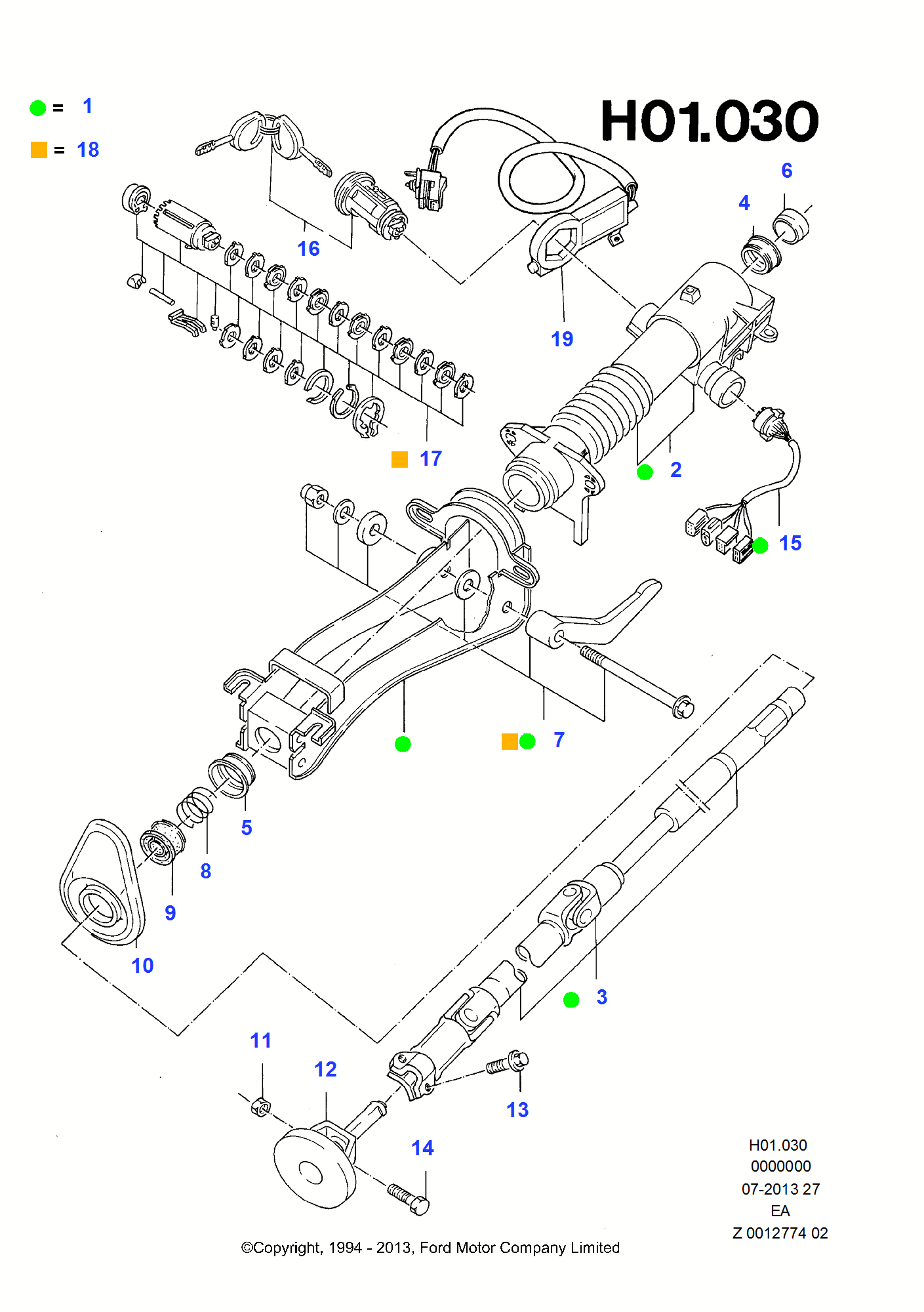 Lenksäule - verstellbar FORD Escort/Orion 1990-1995 (EA)