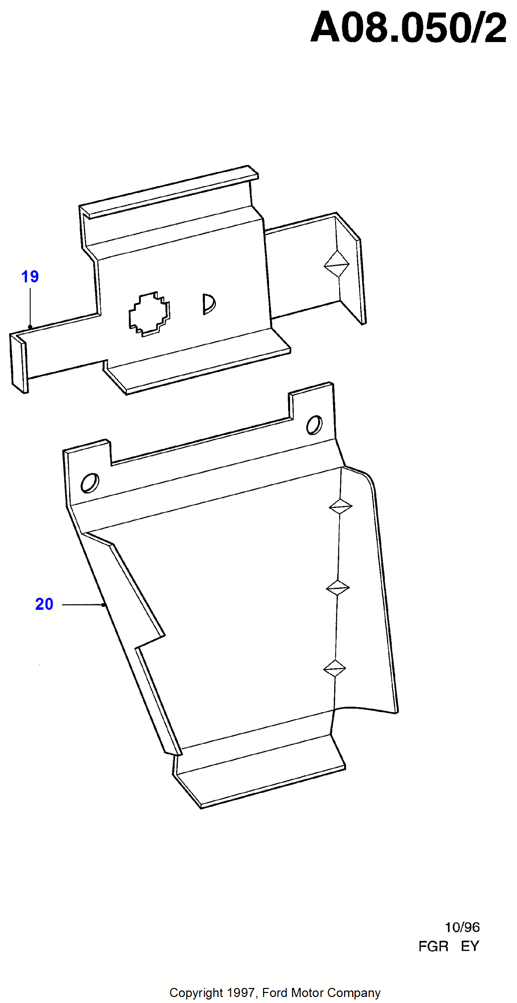 Орг.упр. замком задн.дв. баг.отд. FORD Transit 1994-2000 (EY)