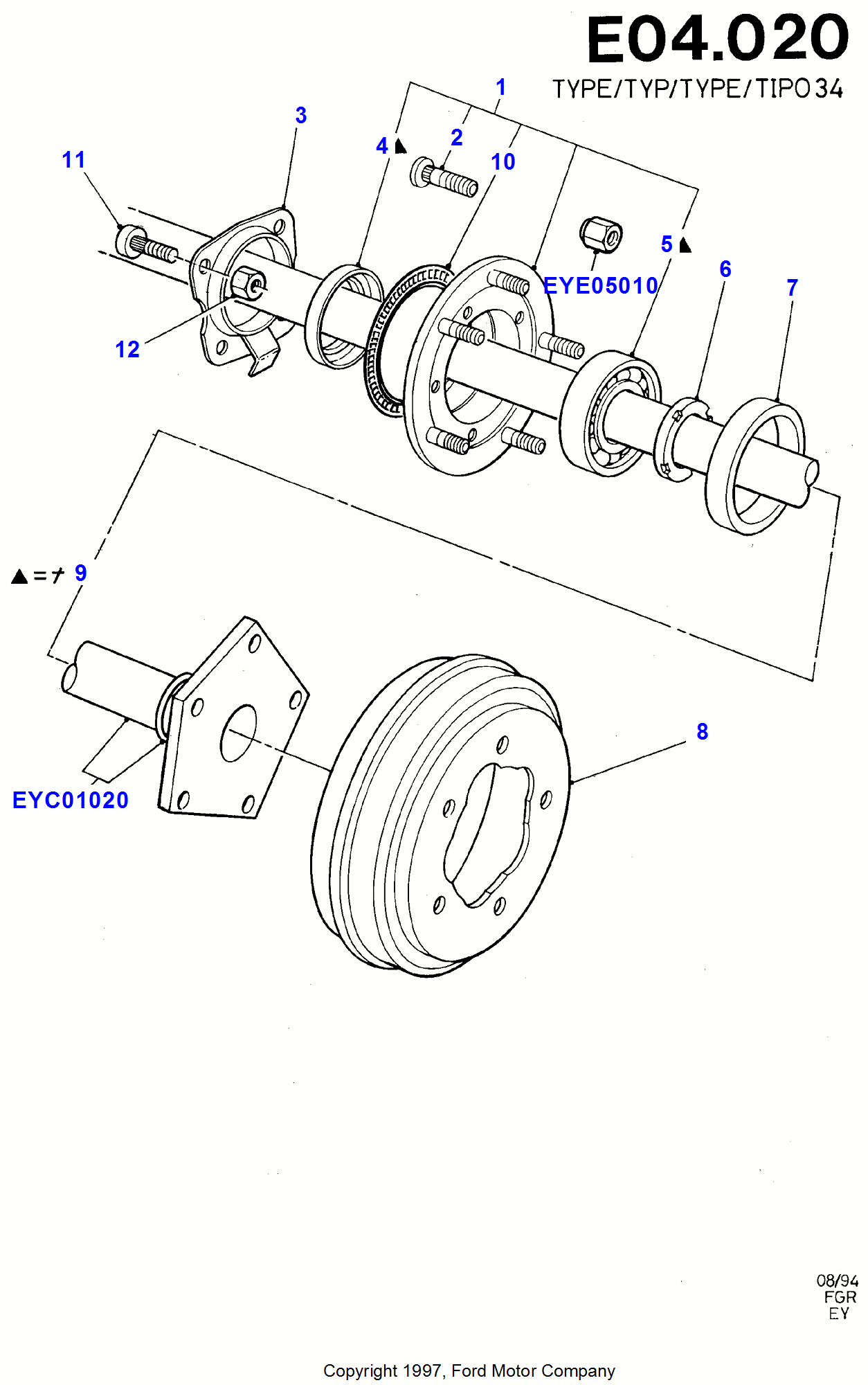 Ford Transit 2nd Generation 2nd Facelift Rear wheel hub parts 1994 ...