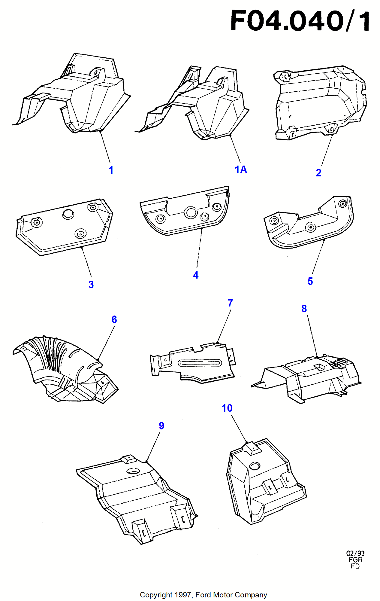 Heat Shields - Exhaust System FORD Mondeo 1992-1996 (FD)