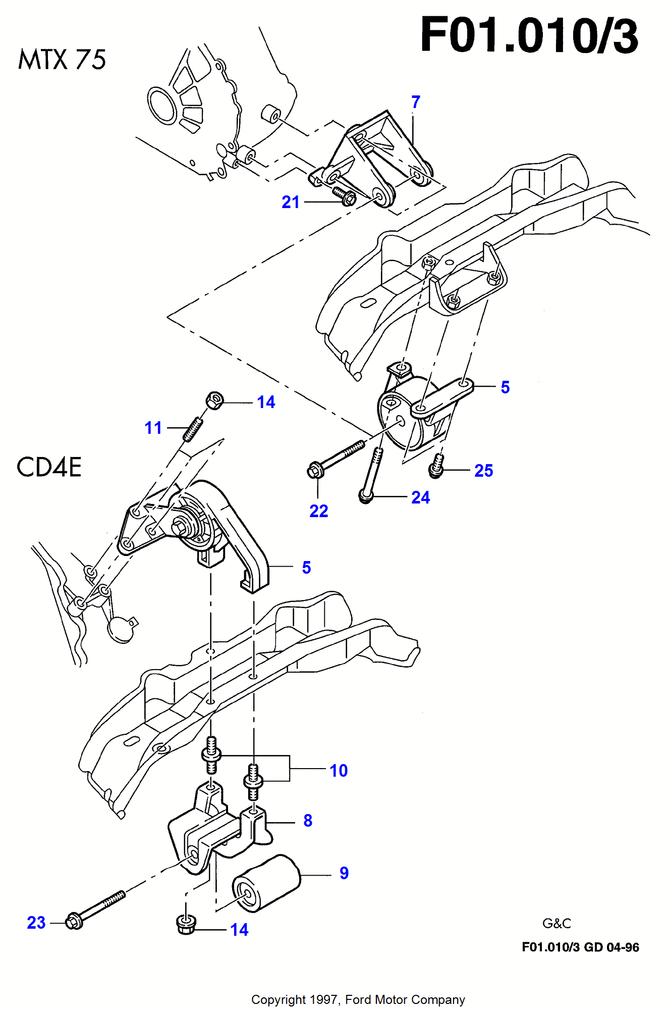 Engine And Transmission Suspension FORD Mondeo 1996-2000 (GD)