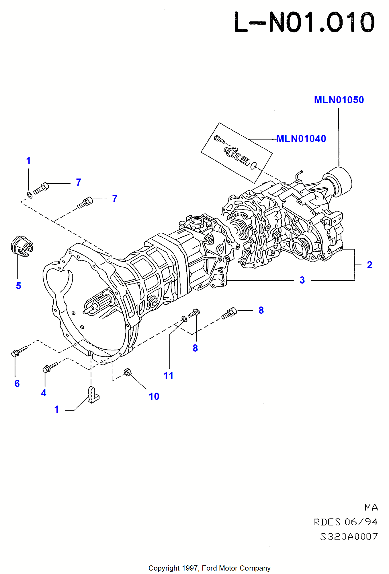 Transmission & Transfer Drive FORD Maverick (LHD) 19931996 (ML)