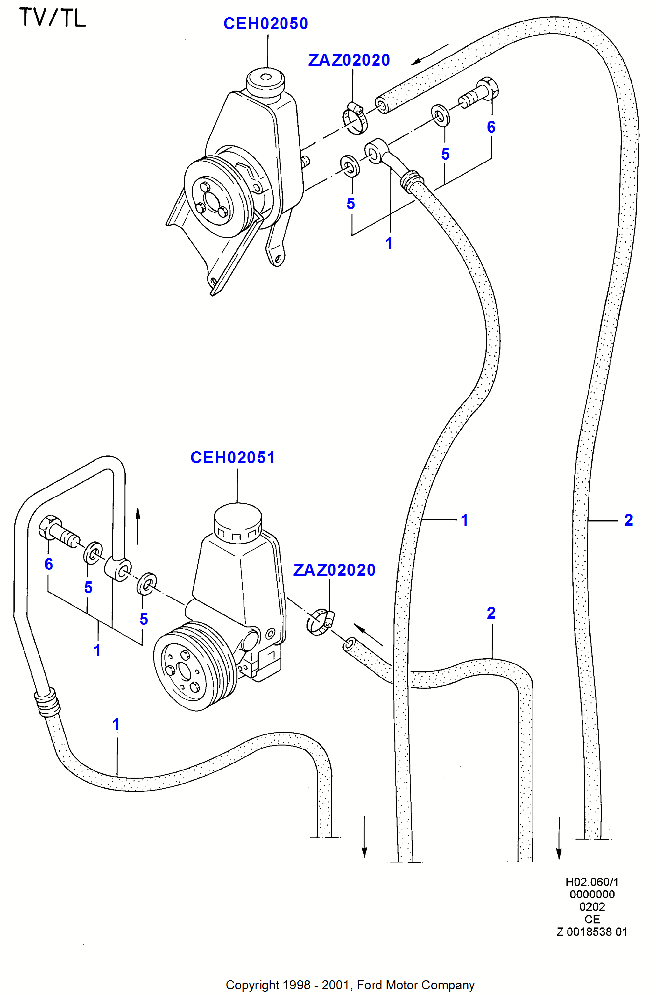 Supply & Return Hoses - Power Strg FORD Granada/Scorpio 1985-1992 (CE) 
