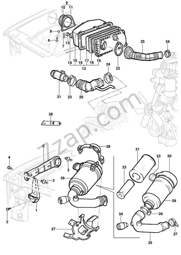 Air filter diagram CHEVROLET silverado Silverado