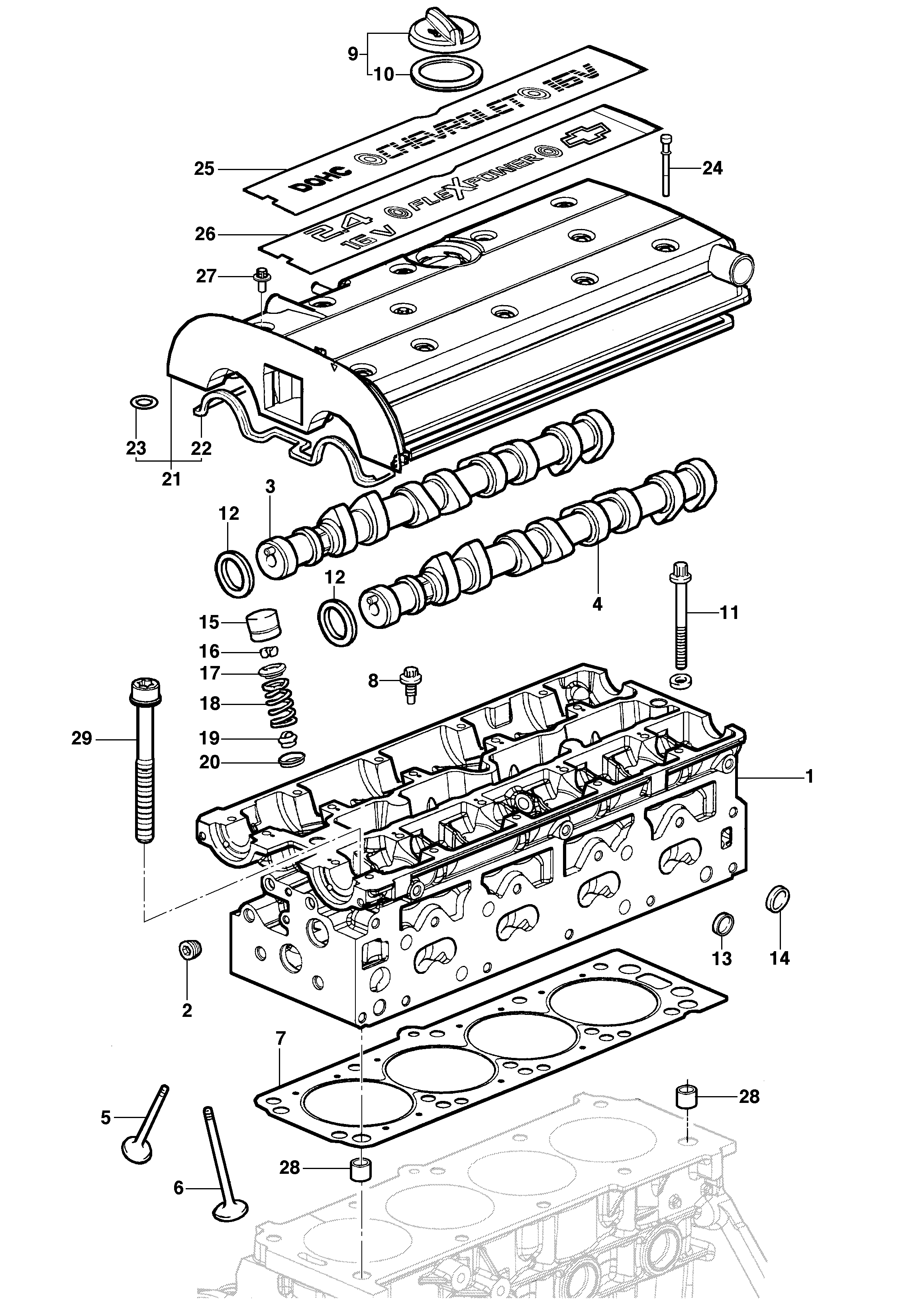 Cylinder head - 16V engine