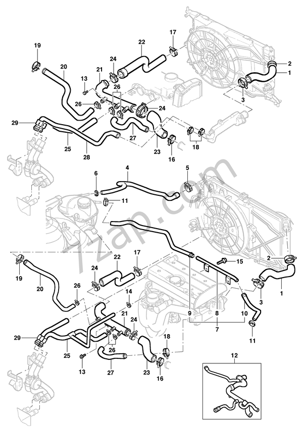 Engine cooling hoses CHEVROLET vectra Vectra 97/05
