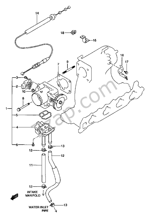 THROTTLE BODY (PETROL) diagram CHEVROLET jimny Jimny SN413Q, Q2, V2