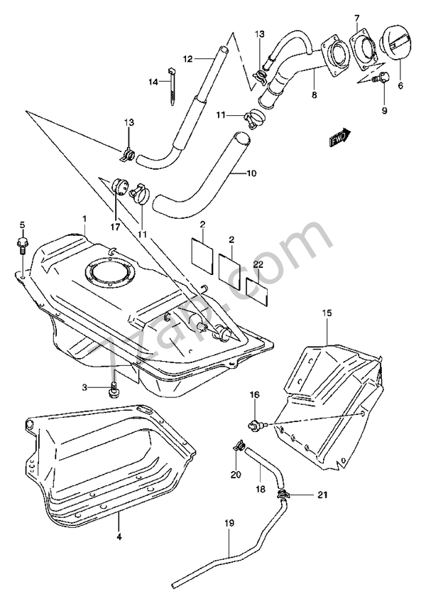 FUEL TANK (PETROL) схема CHEVROLET jimny Jimny SN413Q, Q2, V2