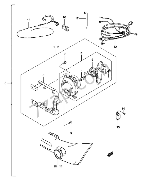 FR FOG LAMP (W/ FR FOG LAMP) схема CHEVROLET jimny Jimny SN413Q, Q-2, V-2