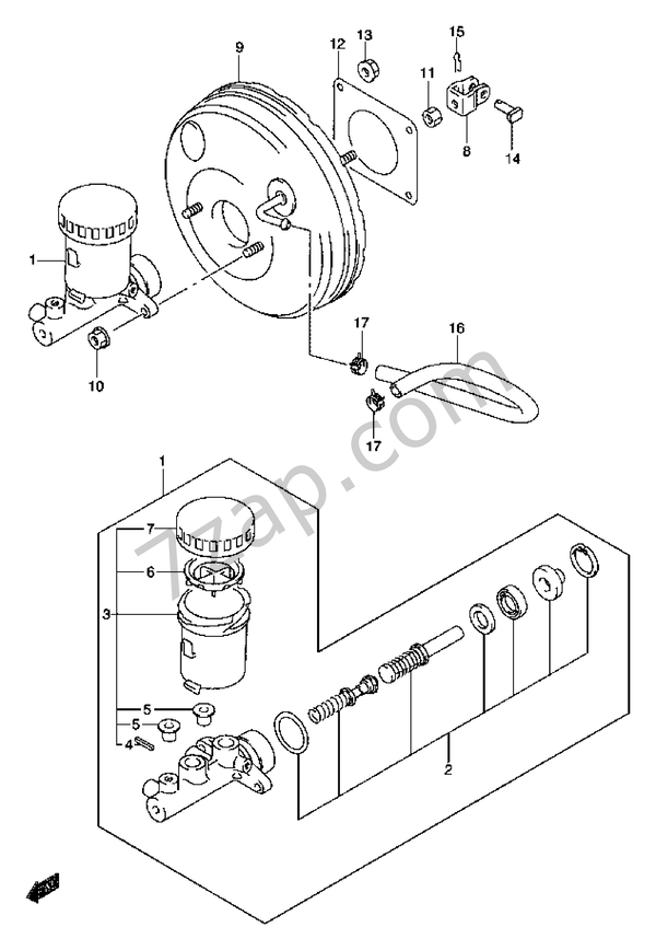 BRAKE MASTER CYLINDER (RHDW/ABS) diagram CHEVROLET jimny Jimny SN413Q