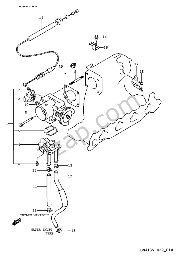 THROTTLE BODY CHEVROLET jimny Jimny SN413V