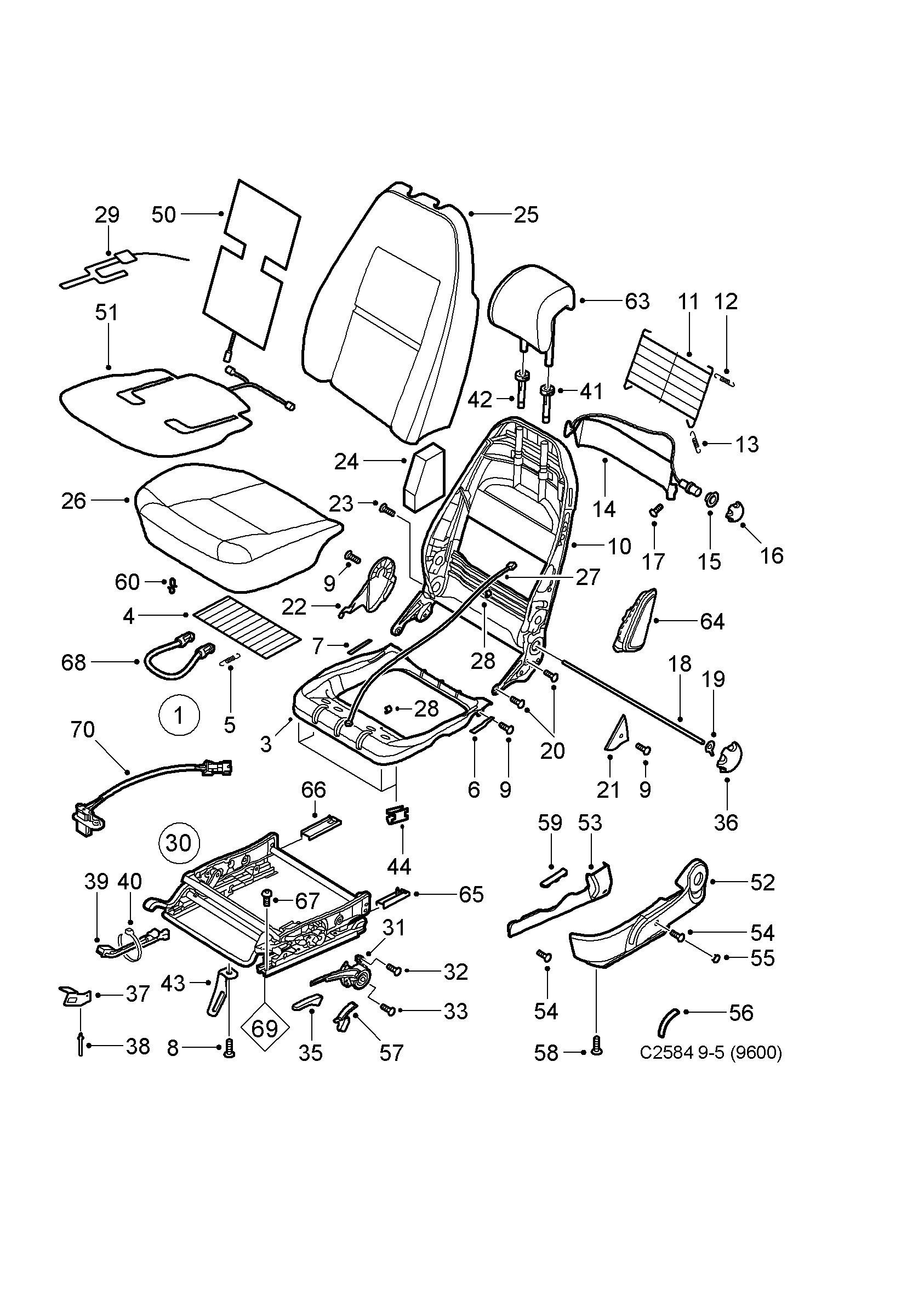 Seat - Manual, (1998-2010)