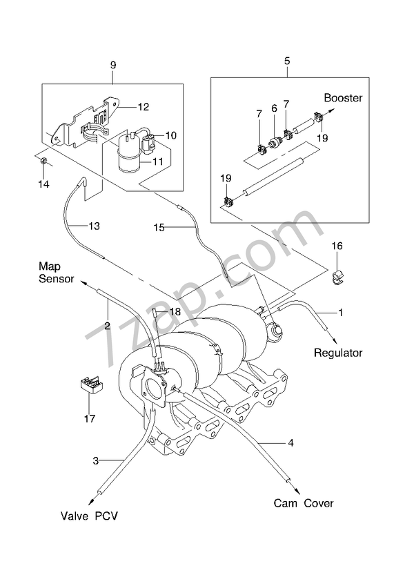 VACUUM HOSE(FAM I DOHC) (2451) схема CHEVROLET lanos LANOS (T100) [EUR]