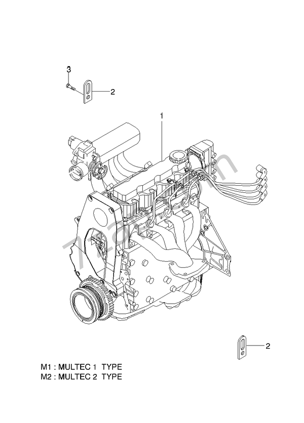 ENGINE UNIT(FAM I SOHC) (1110) (LH) diagram CHEVROLET lanos LANOS
