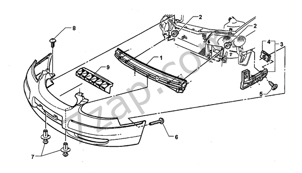 FRONT BUMPER BAR MOUNTING diagram CHEVROLET caprice Caprice