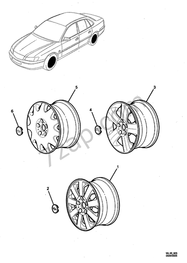WHEEL & TRIM - ALLOY WHEEL diagram CHEVROLET caprice Caprice (LHD)