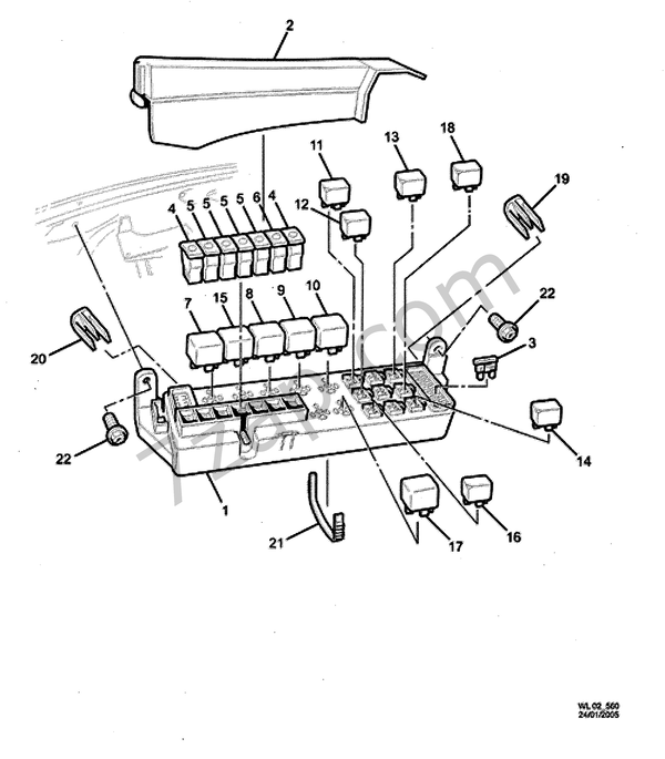 RELAYS & FUSIBLE LINKS ENGINE BAY diagram CHEVROLET caprice Caprice (LHD)