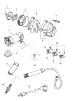 Sistema eléctrico del motor Chevrolet Astra 95/96 Distribuidor, velas, cabos e bobina de ignição