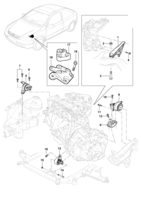 Motor e embreagem Chevrolet Zafira Fixação do motor (Transmissão automática)