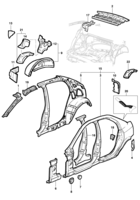 Carrocaria Chevrolet Zafira Estructura lateral, interna y trasera (Sedan)
