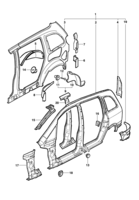 Carroceria Chevrolet Zafira Estrutura lateral, interna e traseira (Zafira)