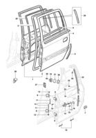 Body Chevrolet Astra 99/ Rear door and components (Zafira)