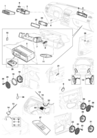 Instrumentos, audio, ar condicionado e limpador Chevrolet Zafira Sistema de som